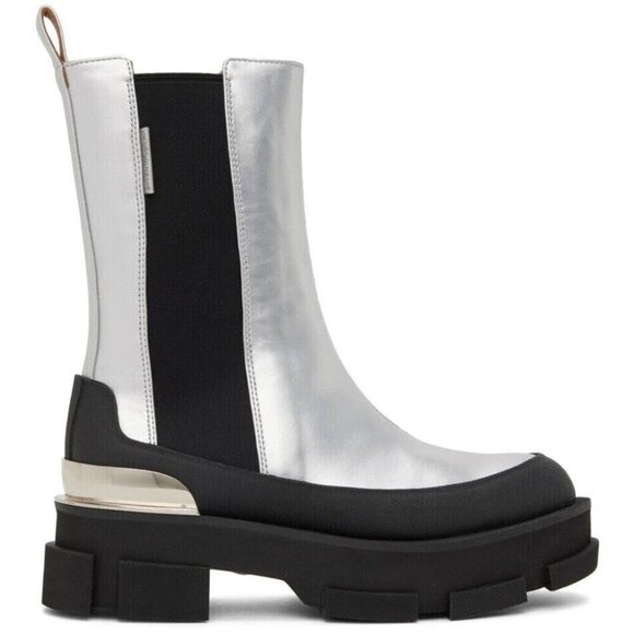 Both Gao Platform Chelsea Boots Size 44 US 11 Mens Silver $660 - Picture 1 of 15